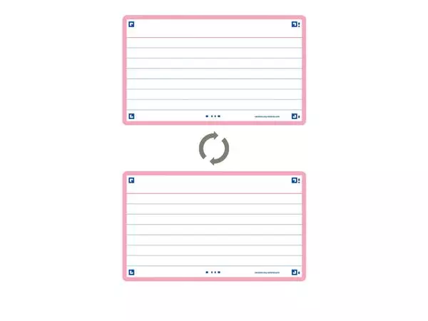 Een Flashcard Oxford 2.0 75x125mm 80 vel 250gr lijn roze koop je bij NiceSupplies.nl