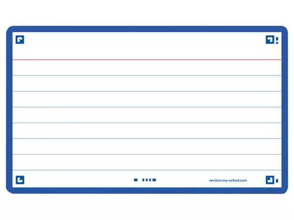 Een Flashcard Oxford 2.0 75x125mm 80vel 250gr lijn blauw koop je bij Van Hoye Kantoor BV