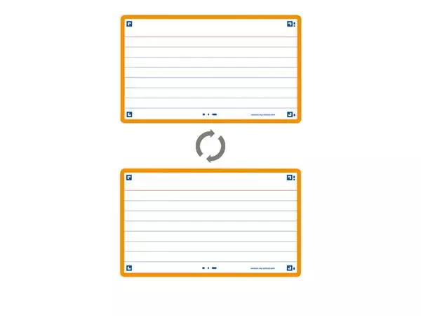 Een Flashcard Oxford 2.0 75x125mm 80vel 250gr lijn oranje koop je bij Unimark Office B.V.