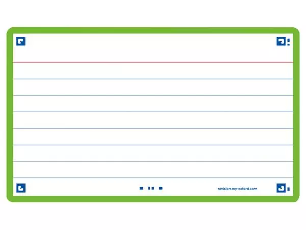 Een Flashcard Oxford 2.0 75x125mm 80vel 250gr lijn groen koop je bij KantoorProfi België BV