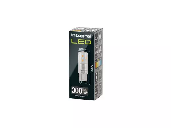 Een LEDLAMP INTEGRAL G9 2700K WARM WIT 2.7W 300LUMEN koop je bij Kantoorvakhandel van der Heijde