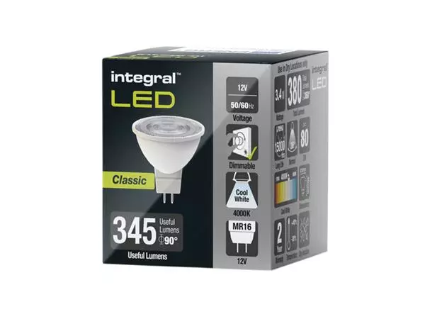 Een Ledlamp Integral MR16 4000K koel wit 4.6W 420lumen koop je bij NiceSupplies.nl