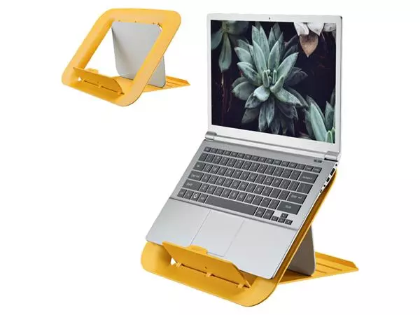 Een Laptopstandaard Leitz Ergo Cosy verstelbaar recyled geel koop je bij Unimark Office B.V.