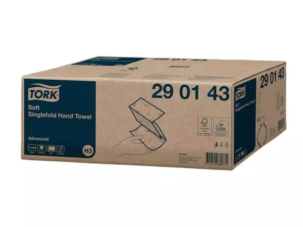 Een Handdoek Tork H3 Advanced Z 2 laags singefold 23x23cm wit 290143 koop je bij Unimark Office B.V.