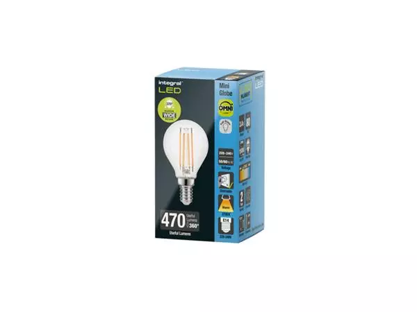 Een LEDLAMP INTEGRAL E14 2700K WARM WIT 3.4W 470LUMEN koop je bij Kantoorvakhandel van der Heijde