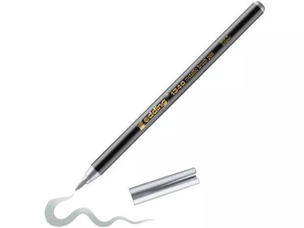 Een Brushpen edding 1340 metallic zilver koop je bij NiceSupplies.nl