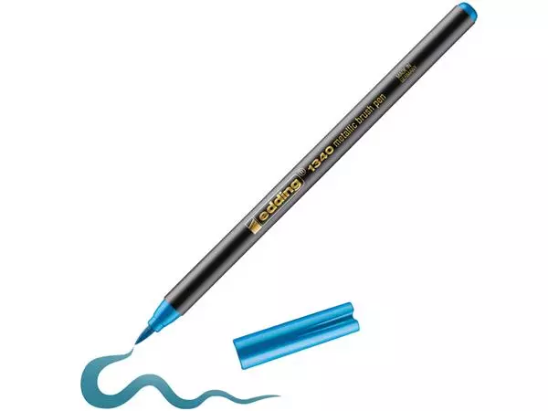 Een Brushpen edding 1340 metallic blauw koop je bij Buro De Peuter