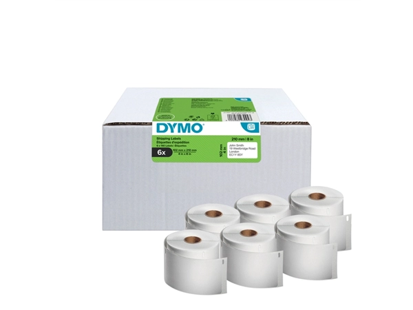 Een Etiket Dymo LabelWriter 5XL verzendlabel 102x210mm 6 rollen á 140 stuks wit koop je bij Unimark Office B.V.