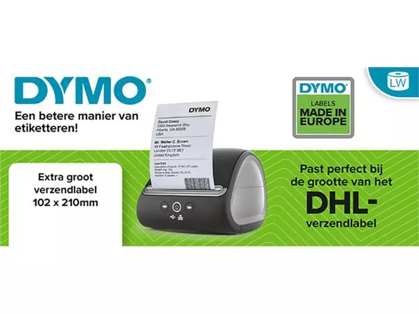 Een ETIKET DYMO LABELWRITER 5XL VERZEND 102X210 6ST koop je bij Kantoorvakhandel van der Heijde