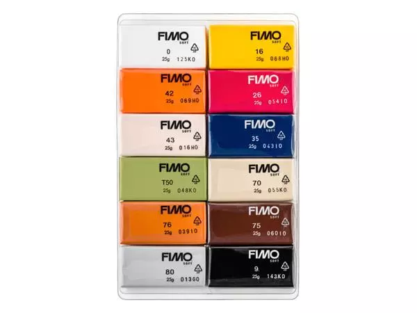 Een Klei Fimo soft colour pak à 12 natuurlijke kleuren koop je bij NiceSupplies.nl