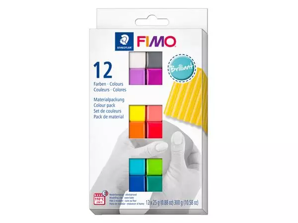 Een Klei Fimo soft colour pak à 12 briljante kleuren koop je bij Van Hoye Kantoor BV