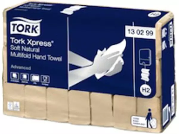 Een Handdoek Tork Xpress Soft Multifold Advanced H2 213x240mm 180 vel Natural 130299 koop je bij Kantoorvakhandel van der Heijde