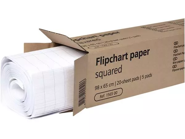 Een Flipoverpapier Legamaster ruit 20vel 5stuks koop je bij Buro De Peuter