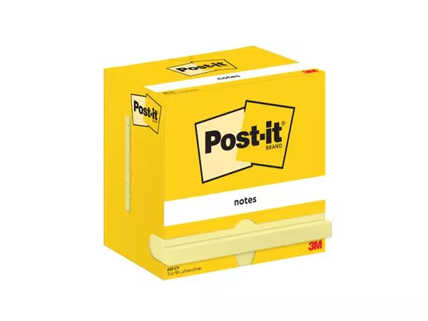 Een Memoblok Post-it 655 76x127mm geel 12 stuks koop je bij Buro De Peuter