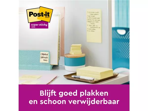 Een Memoblok Post-it 654 Super Sticky 76x76mm canary yellow 12 stuks koop je bij L&N Partners voor Partners B.V.