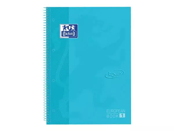 Een Notitieboek Oxford Touch Europeanbook A4+ 4-gaats lijn 80vel pastel blauw koop je bij KantoorProfi België BV