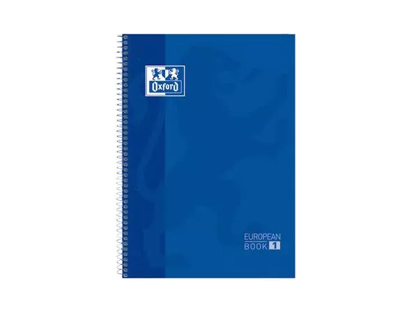 Een Carnet de notes Oxford Classic Europeanbook A4+ 4 perforations carreau 5x5 80fls bleu foncé koop je bij Van Hoye Kantoor BV