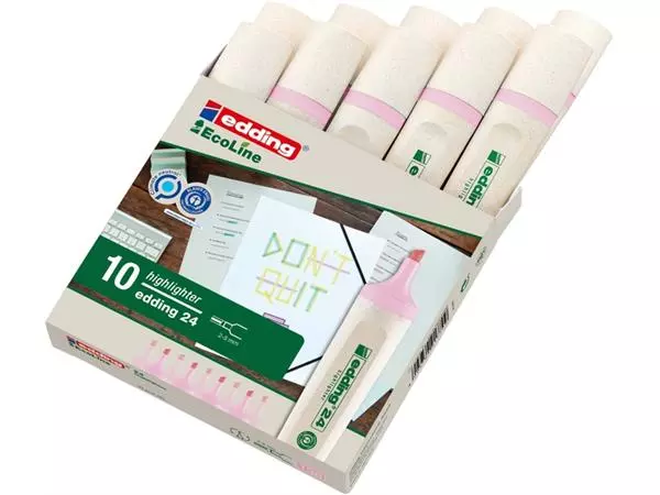 Een Markeerstift edding 24 Ecoline pastel roze koop je bij Kantoorvakhandel van der Heijde