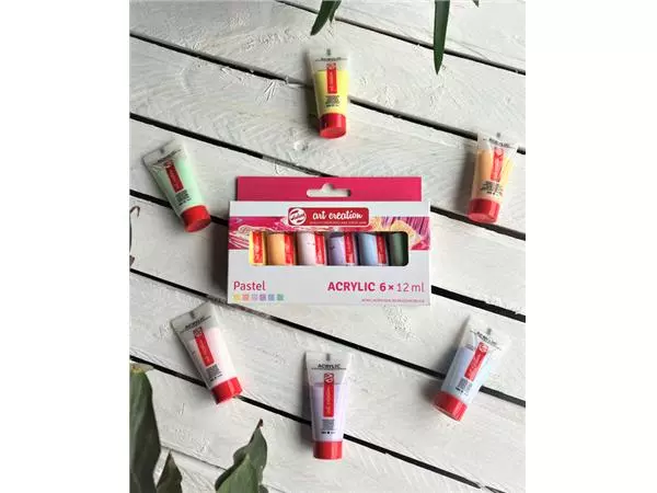 Een Acrylverf Talens Art Creation Pastel 12ml set à 6 kleuren koop je bij NiceSupplies.nl