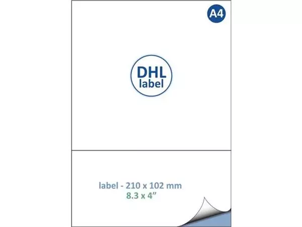 Een Retourlabel DHL IEZZY A4 1.000 vel 210x102mm 1000 labels koop je bij MV Kantoortechniek B.V.