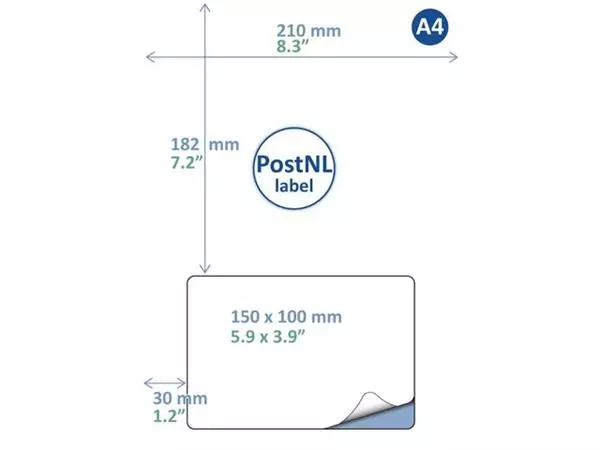 Een Retourlabel PostNL IEZZY A4 1.000 vel 150x100mm 1000 labels koop je bij Unimark Office B.V.