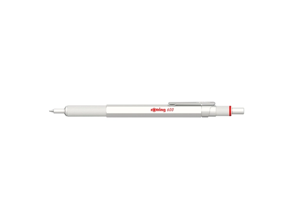 Een Balpen rOtring 600 parelmoer medium wit koop je bij Goedkope Kantoorbenodigdheden