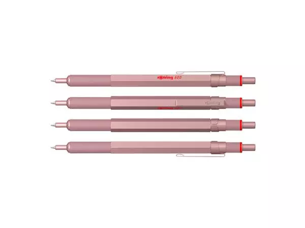 Een Balpen rOtring 600 medium rosé goud koop je bij Unimark Office B.V.