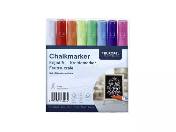 Een Krijtstift Europel 3mm assorti etui 8 stuks koop je bij NiceSupplies.nl