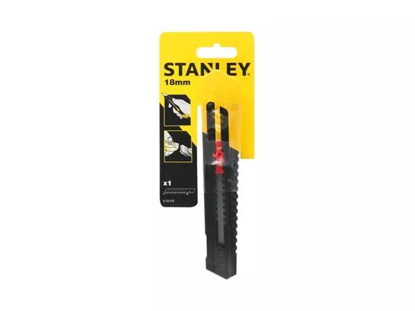 Een Afbreekmes Stanley SM 18mm antichoc blister à 1 stuk koop je bij MV Kantoortechniek B.V.