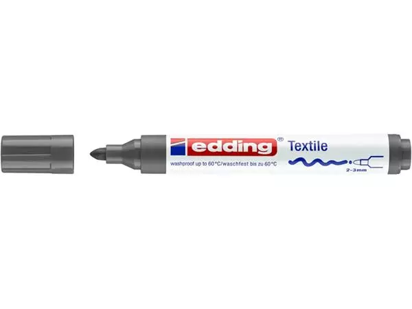 Viltstift edding 4500 textiel rond 2-3mm grijs