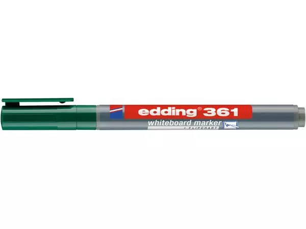 Een Viltstift edding 361 whiteboard rond 1mm groen koop je bij Kantoorvakhandel van der Heijde