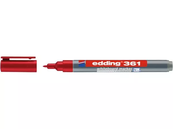 Een Viltstift edding 361 whiteboard rond 1mm rood koop je bij Kantoorvakhandel van der Heijde
