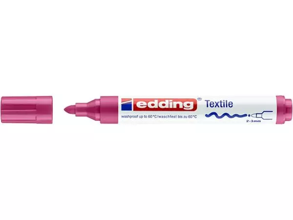 Viltstift edding 4500 textiel rond 2-3mm karmijnrood