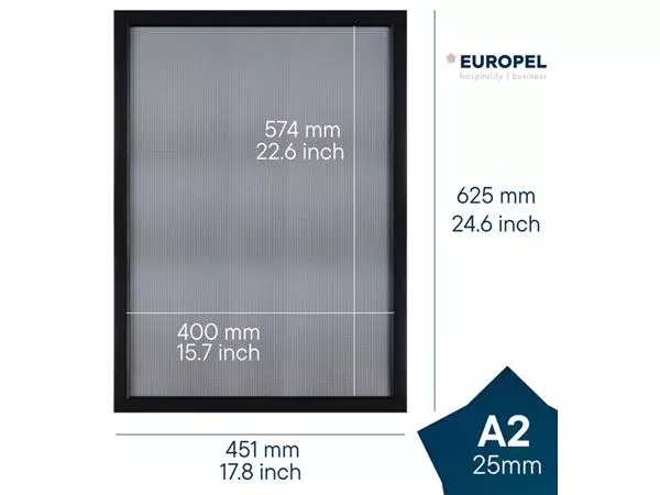 Een Kliklijst Europel A2 25mm mat zwart koop je bij NiceSupplies.nl