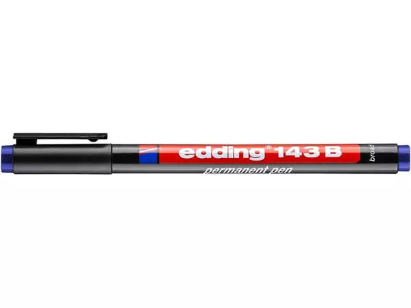 Een Viltstift edding 143 schuin 1-3mm blauw koop je bij Buro De Peuter