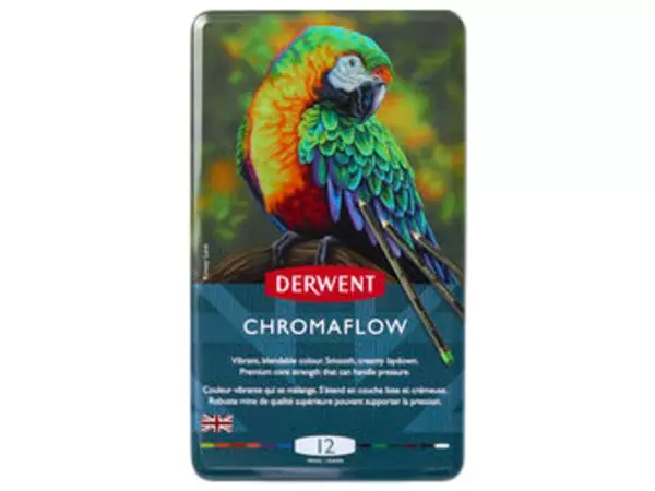 Een Kleurpotloden Derwent Chromaflow set à 12 kleuren koop je bij NiceSupplies.nl