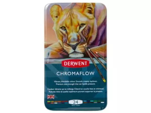 Een Kleurpotloden Derwent Chromaflow set à 24 kleuren koop je bij Unimark Office B.V.