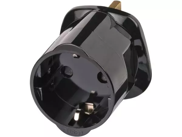 Een Reisstekker Brennenstuhl adapter GB/UK met aarding zwart koop je bij Unimark Office B.V.