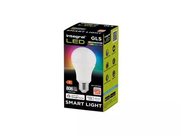Een Ledlamp Integral E27 2700-6500K Smart RGBW 8.5W 806lumen koop je bij Kantoorvakhandel van der Heijde