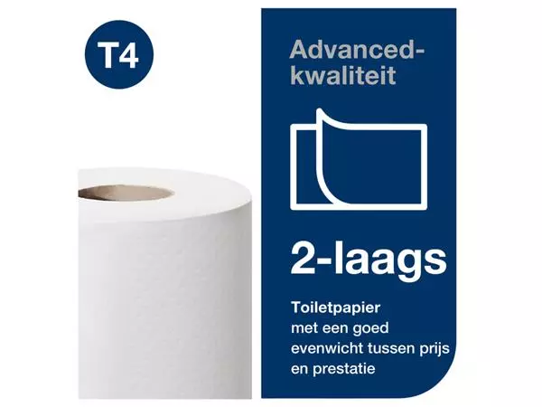 Een Toiletpapier Tork T4 advanced 2-laags 400vel wit 472168 koop je bij Kantoorvakhandel van der Heijde