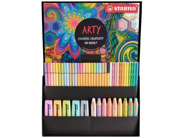 Een Creative set Stabilo 77/6 Arty colorful creative pastel mix 50 stuks koop je bij Unimark Office B.V.