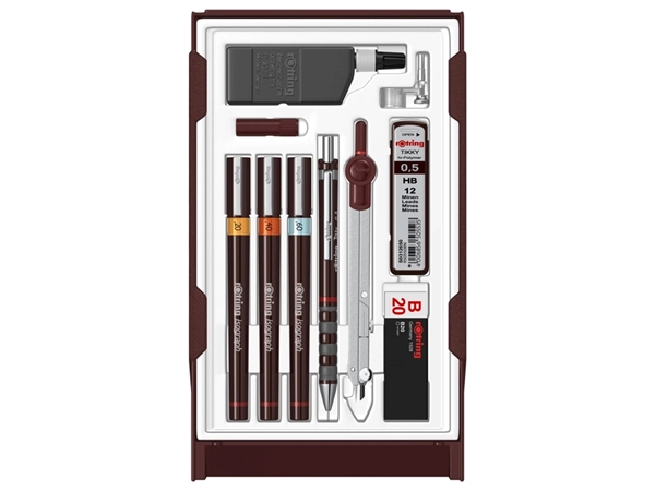 Een Rotring Isograph Technical Pen College set de 7 pièces koop je bij Van Hoye Kantoor BV