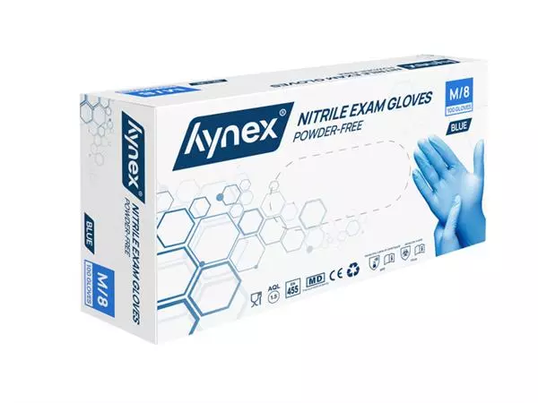 Een Handschoen Hynex M nitril blauw pak à 100 stuks koop je bij EconOffice