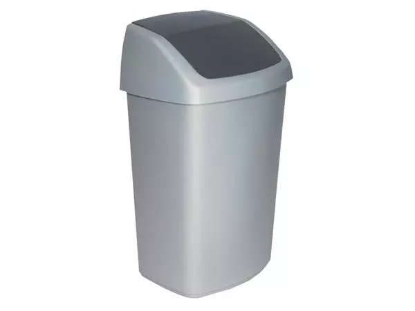 Afvalbak Curver Swing 50 liter zilver