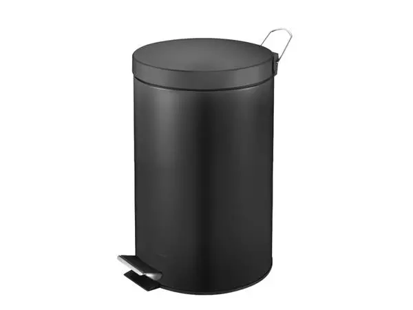 Een Afvalbak Vepa Bins pedaalemmer 12 liter zwart koop je bij Van Leeuwen Boeken- en kantoorartikelen