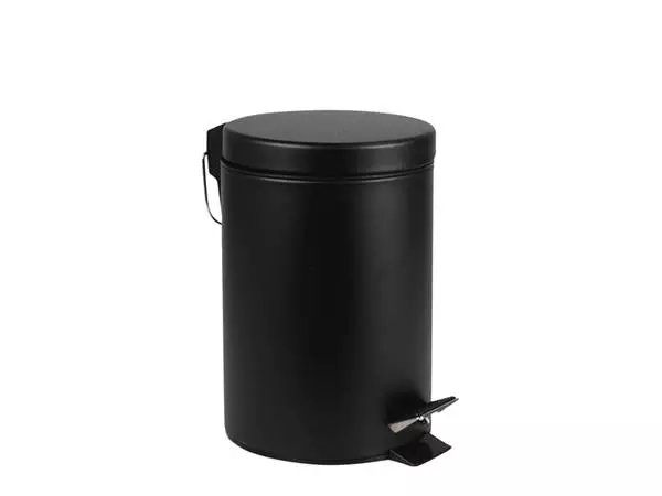 Een Afvalbak BRASQ pedaalemmer 12 liter zwart koop je bij EconOffice