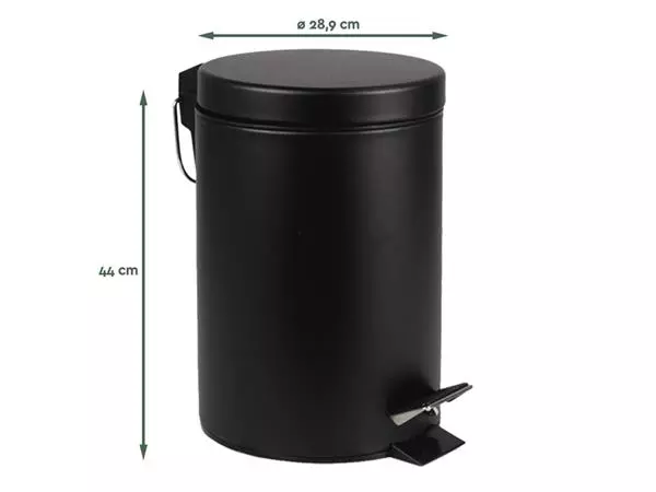 Een Afvalbak BRASQ pedaalemmer 20 liter zwart koop je bij NiceSupplies.nl