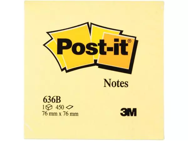 Een Memoblok 3M Post-it 636 76x76mm kubus geel 450 vel koop je bij EconOffice