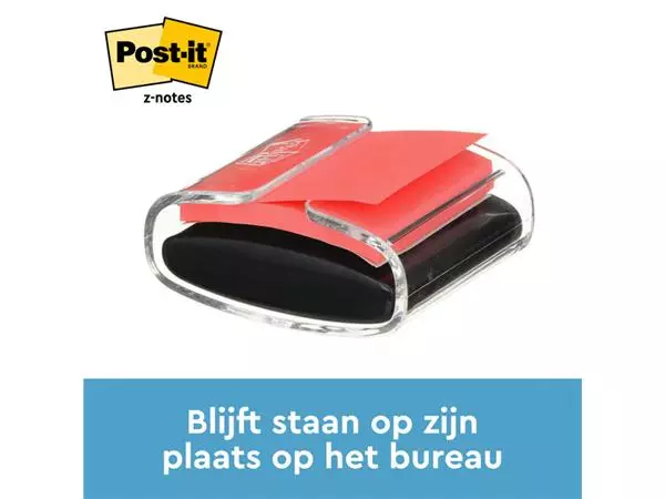 Een Memoblokdispenser 3M tbv Post-it Z-Note 76x76mm transparant + 12 blok Z-notes koop je bij Goedkope Kantoorbenodigdheden