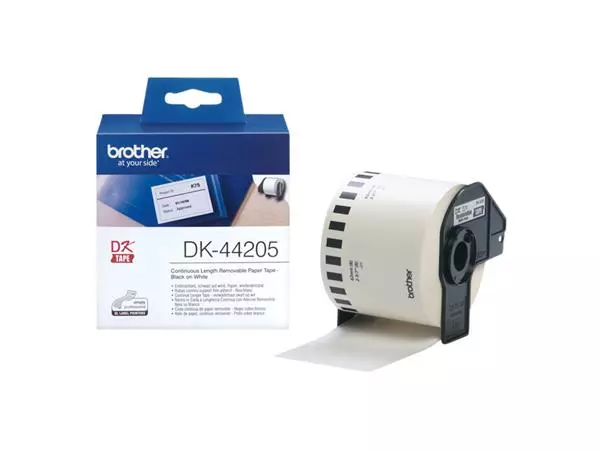 Een Etiket Brother DK-44205 62mm thermisch 30 meter wit papier koop je bij Tonerinktshop